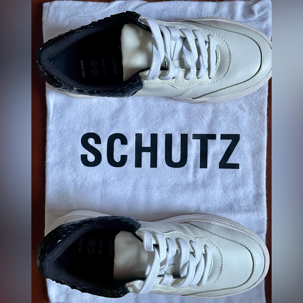 BNWT! SCHUTZ, OLIYAH, MULTIMATERIAL
NAPPA SNEAKERS, BRIGHT SNAKE, WHITE/BLACK 🖤🤍 - Picture 13 of 16